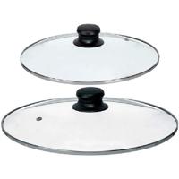 Universele pannendeksel set - 2x stuks - Dia 30/26 cm - glas - stoomgaatje