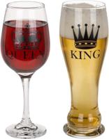 King & queen drinking glass set - thumbnail