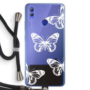 White butterfly: Honor Note 10 Transparant Hoesje met koord