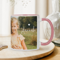 Mok met foto en tekst - Roze - 325 ml