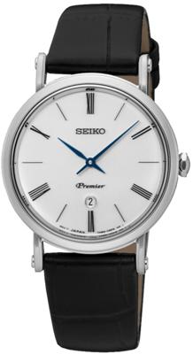 Horlogeband Seiko Premier / SXB431P1 / 7N89 0AY0 / L0G1011J0 Leder Zwart 16mm
