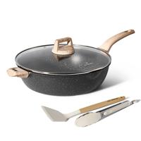 Just Perfecto Wokpan Met Deksel - 32 Cm - Pan Met Anti-Aanbaklaag - Diepe Braadpan Voor Alle Warmtebronnen