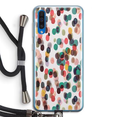 Tropical Dots: Samsung Galaxy A50 Transparant Hoesje met koord
