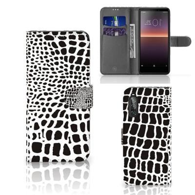 Sony Xperia 10 II | Telefoonhoesje | Met pasjeshouder | Slangenprint