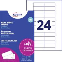 Avery-Zweckform DPC6422A-10 Insteekplaatje naamplaatje 64 mm x 22 mm Wit