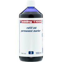 edding T1000 navulinkt voor permanent markers - kleur: blauw - grote fles - 1000ml - thumbnail