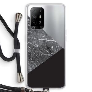 Combinatie marmer: Oppo A94 5G Transparant Hoesje met koord