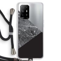 Combinatie marmer: Oppo A94 5G Transparant Hoesje met koord