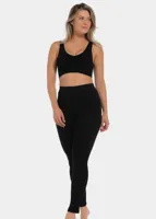 Magic Loungewear legging - Jegging - Strakke dames legging zwart - Jeansstof - Katoenen kruisje