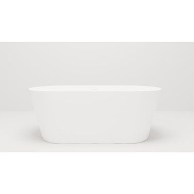 Vrijstaand Ligbad Arqua Crosstone Evi Solid Surface 180x80x57 Mat Wit Arcqua