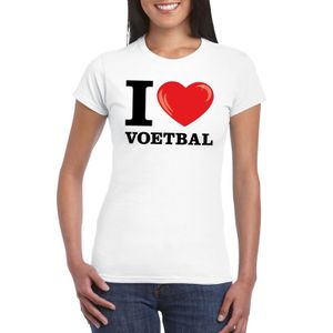 I love voetbal t-shirt wit dames