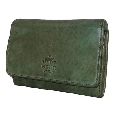 Bear Design Portemonnee met Overslag M Cow Lavato Olijf Groen
