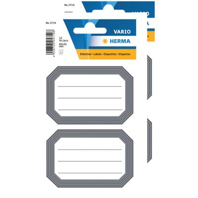 Herma Schoolboeken etiketten - stickers - 24x - grijs/wit - 8.2 x 5.5 cm