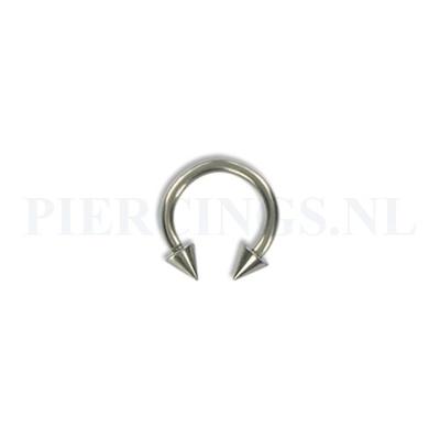 Circulair barbell titanium 1.2 mm spikes