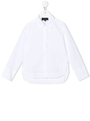 Emporio Armani Kids chemise en popeline à manches longues - Blanc