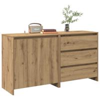 2-delige Dressoirs bewerkt hout artisanaal eikenkleur