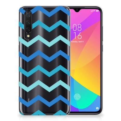 Xiaomi Mi 9 Lite | TPU bumper | Zigzag Blauw