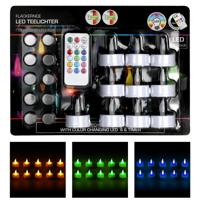 LED theelichtjes -20x - gekleurd - 3,5 cm - afstandsbediening - waxinelichtjes