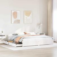 Bedframe zonder matras massief grenenhout wit 200x200 cm
