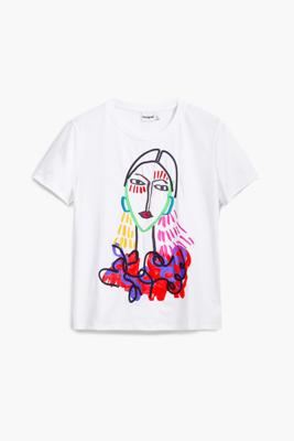T-shirt met Arty-print - WHITE - XL