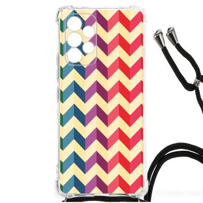 Samsung Galaxy A53 Doorzichtige Silicone Hoesje Zigzag Multi Color Samsung Galaxy A53 Doorzichtige Silicone Hoesje Zigzag Multi Color