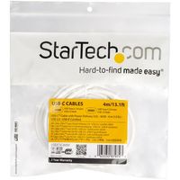 StarTech.com USB-C naar USB-C kabel met 5A/100W PD M/M wit USB 2.0 USB-IF gecertificeerd 4 m - thumbnail