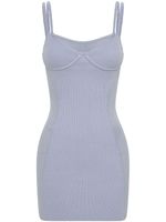 Dion Lee robe Serpent courte en maille nervurée - Bleu