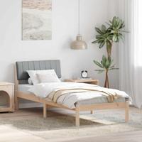 Bedframe Bruin en lichtgrijs 75 x 190 cm Massief grenenhout