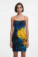 Zonnebloemen midi-jurk - BLUE - S