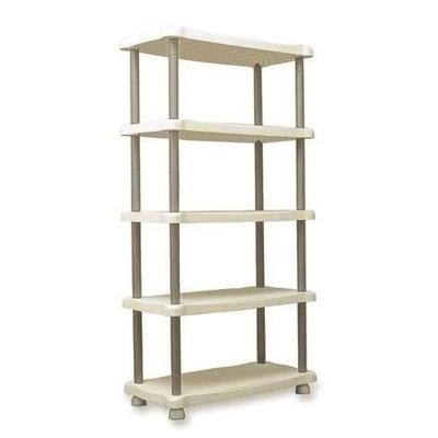 PLASTIKEN Plank 5 laden grote breedte - ondersteunt 30kg per lade: H 184 x B 88 x Diepte 44cm licht en donkerbeige