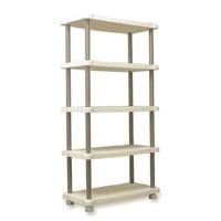 PLASTIKEN Plank 5 laden grote breedte - ondersteunt 30kg per lade: H 184 x B 88 x Diepte 44cm licht en donkerbeige