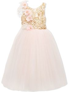 Tulleen robe brodée de sequins Rosali en tulle - Rose