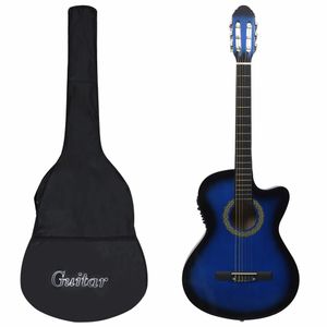 VidaXL 12-delige gitaarset met equalizer en 6 snaren western blauw