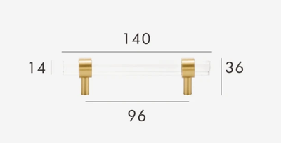 Moderne Messing & Acryl Meubelgreep Moderne Messing & Acryl Meubelgreep