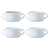 Soepkommen Essential - 4x - wit - D9.5 x 6 cm - porselein - schaaltjes met oren