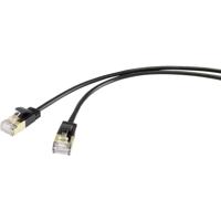 Renkforce RF-4538184 RJ45 Netwerkkabel, patchkabel CAT 8.1 F/FTP 0.25 m Zwart Extreem dun, Vergulde steekcontacten 1 stuk(s)