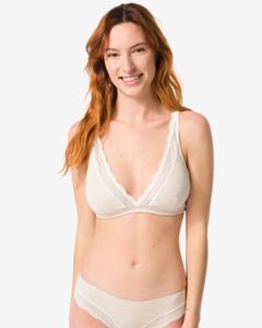 HEMA Bralette Katoen Met Kant Naturel (naturel)