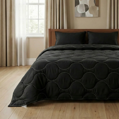 1+1 Gratis Wasbaar Lazy Dekbed Zonder Overtrek - Zonder Overtrek - Zwart - Dekbed-Discounter.nl