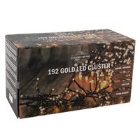 Clusterverlichting goud buiten 192 lampjes 120 cm inclusief timer en dimmer - thumbnail