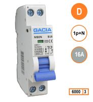 GACIA M80N-D16 installatieautomaat 1p+n D16 6kA (18mm)