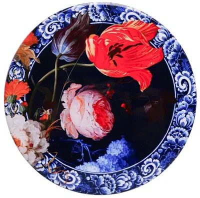 Heinen Delfts Blauw onderzetter keramiek gouden eeuw 18x1cm delfts blauw