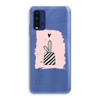 Zwart-wit cactus: Xiaomi Redmi 9T Transparant Hoesje Zwart-wit cactus: Xiaomi Redmi 9T Transparant Hoesje