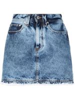 Alessandra Rich jupe en jean à effet délavé - Bleu Alessandra Rich jupe en jean à effet délavé - Bleu