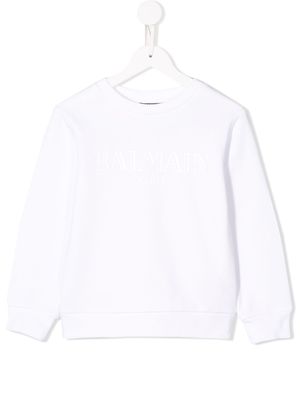 Balmain Kids sweat à logo imprimé - Blanc