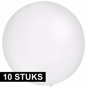 Grote ballonnen 60 cm - 10x - wit - Feestartikelen/versiering - verjaardag