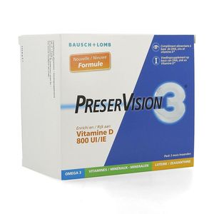 Preservision 3 + Vit D3 800iu Voedingssupplement Ogen 180 Capsules