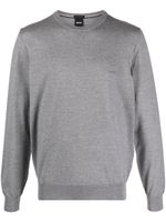 BOSS pull fin en laine vierge - Gris