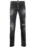 DSQUARED2 jean droit à effet usé - Noir