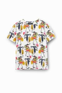 T-shirt met figuren 100% katoen - WHITE - XS
