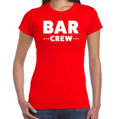 Bar Crew t-shirt voor dames - personeel/staff shirt - rood